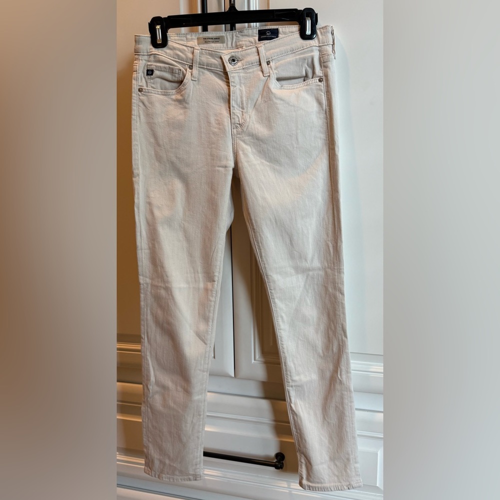 Ag Adriano Goldschmied Cream Straight Jeans